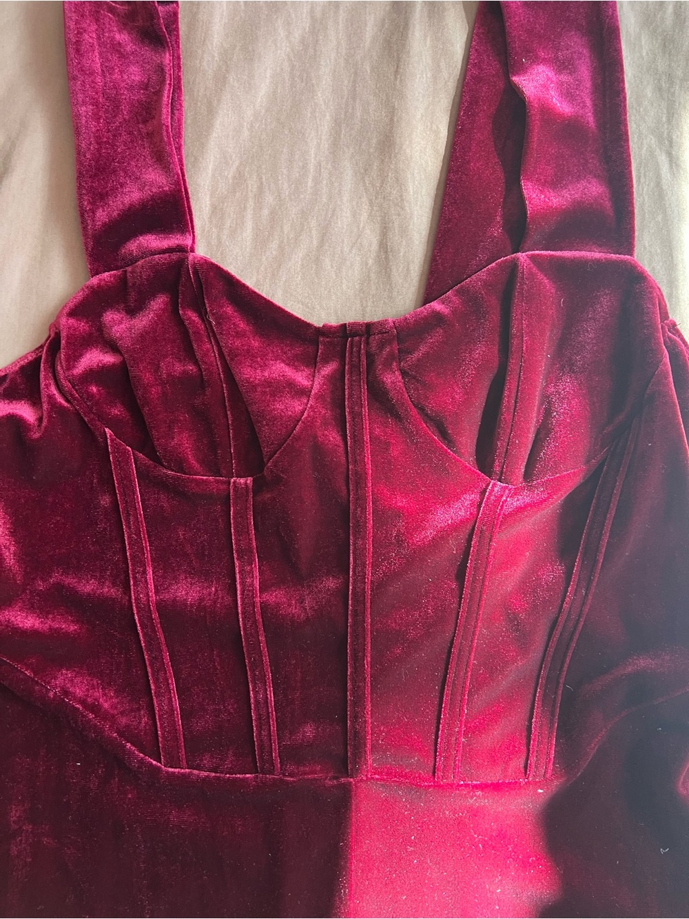 Velvet Corset Bustier jumpsuit- Deep Wine